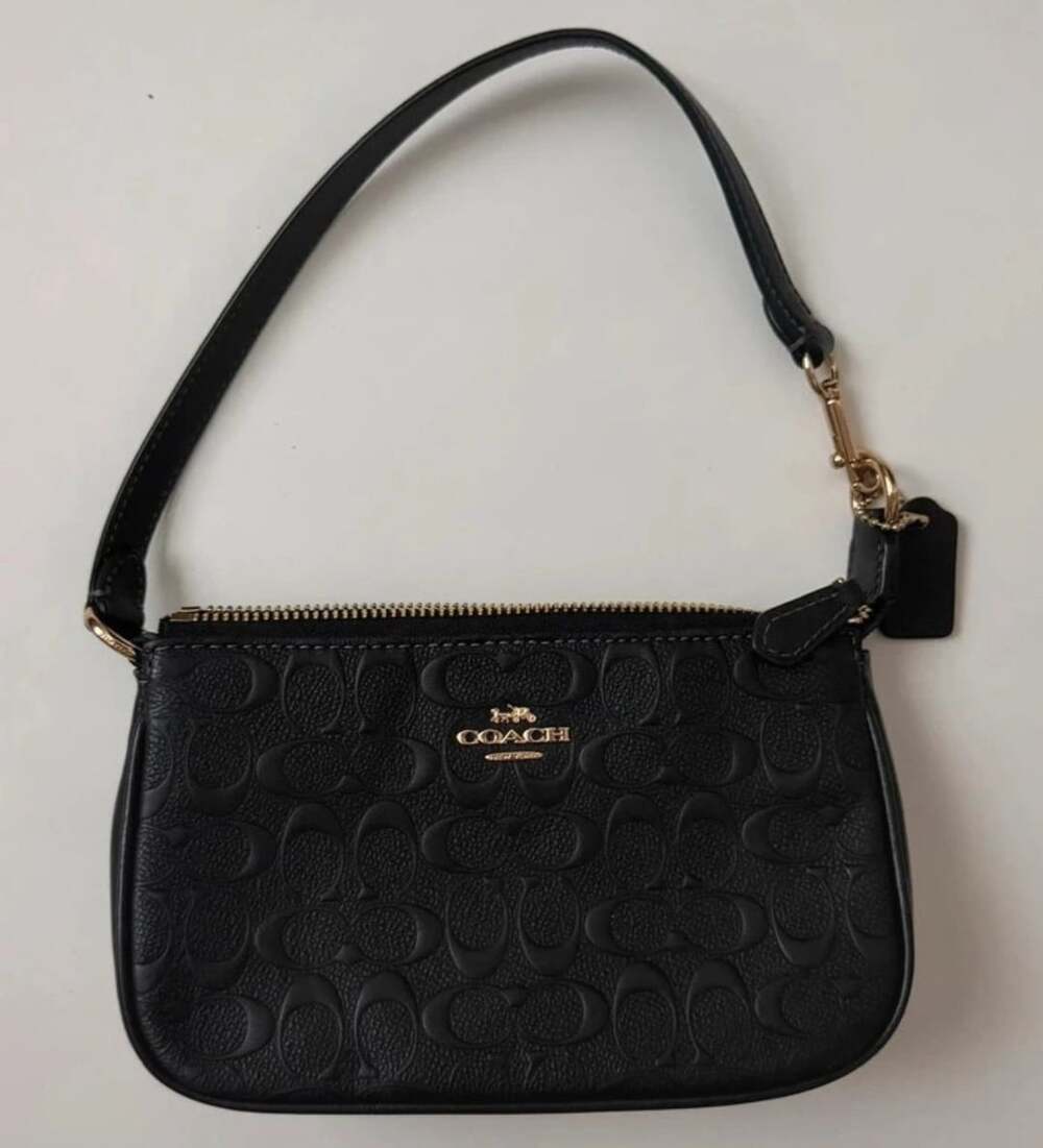 Coach Nolita 19 Signature Embossed Leather Handbag Black